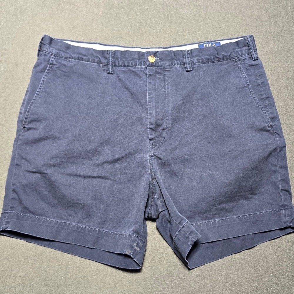 Polo Ralph‎ Lauren Stretch Classic Fit Navy Blue Chino Shorts Mens Size 36